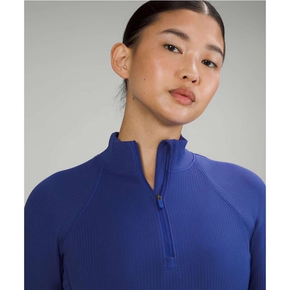 LULULEMON Its Rulu Run Cropped Half Zip Rib Psychic - Picture 2 of 10